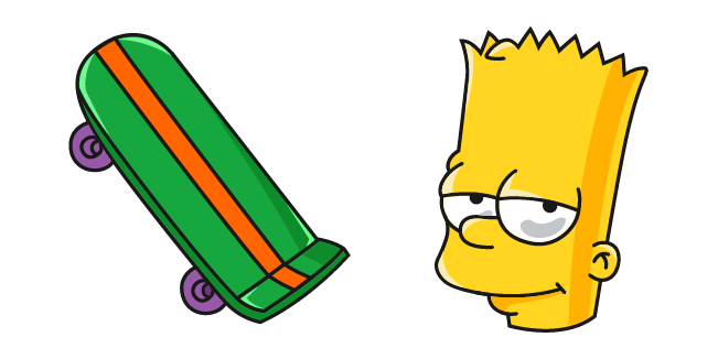 spell throne Circus The Simpsons Bart & Skateboard Cursor - Sweezy Custom Cursors