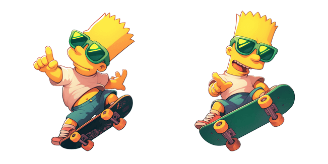 the simpsons cool bart sk8ing custom cursor