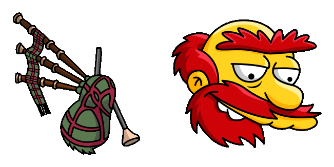 the simpsons groundskeeper willie bagpipe animated custom cursor