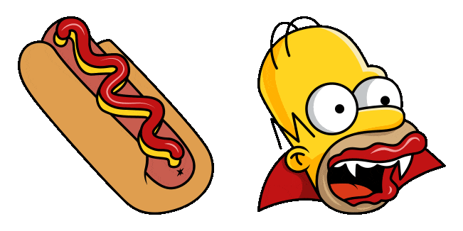 the simpsons homer vampire hot dog animated custom cursor