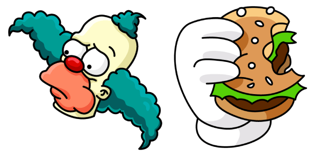 the simpsons krusty the clown burger custom cursor