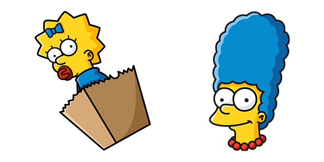 the simpsons marge maggie in grocery bag custom cursor