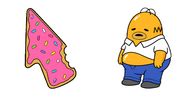 tired homer gudetama and sprinkle donut arrow custom cursor
