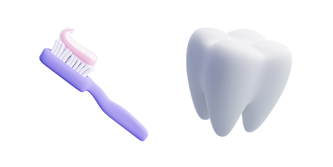 toothbrush and tooth 3d custom cursor