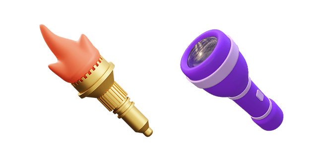 torch & purple flashlight 3D custom cursor