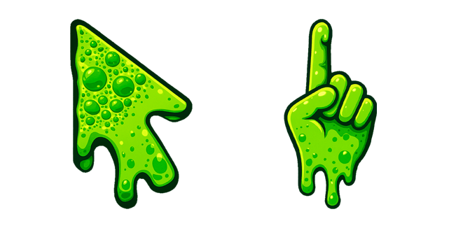 toxic green arrow & hand custom cursor
