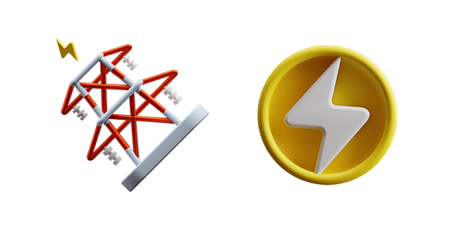 transmission tower & electricity 3D custom cursor