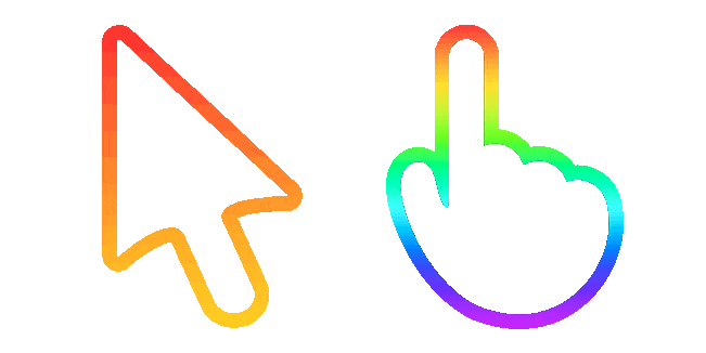 transparent rainbow stroke gradient animated custom cursor