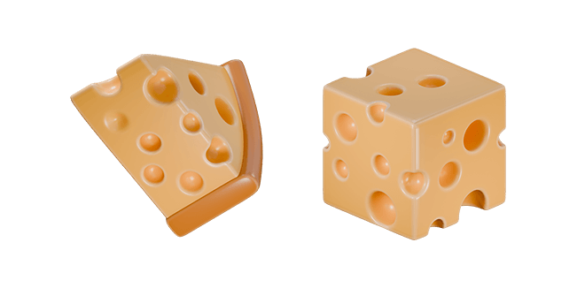 triangular cheese & square cheese 3D custom cursor