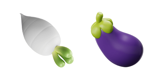 turnip & eggplant 3D custom cursor