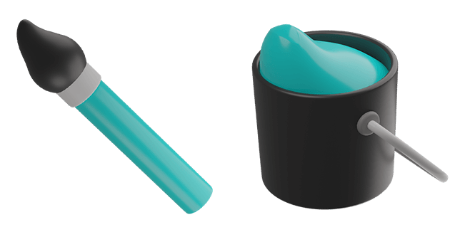 turquoise paint bucket 3d custom cursor