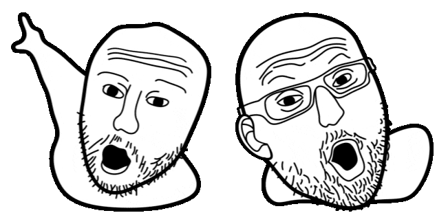 two soyjaks pointing meme animated pointing custom cursor
