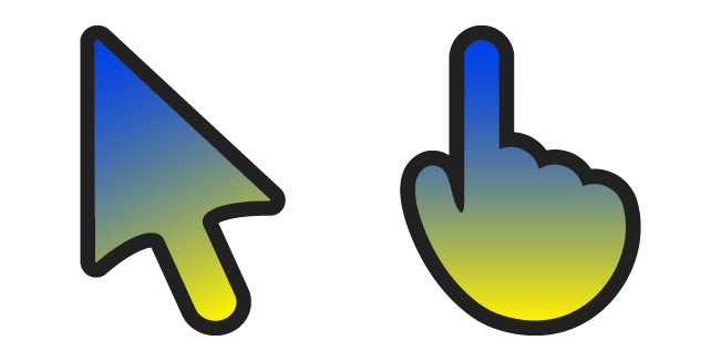 ukrainian flag gradient custom cursor