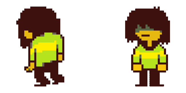 undertale chara with a knife pixel animated custom cursor
