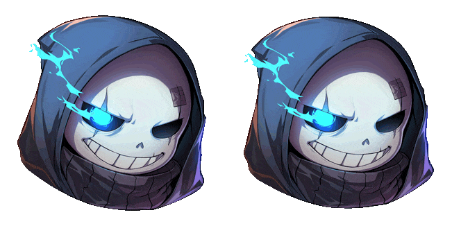 undertale sans with glowing eyes animated custom cursor