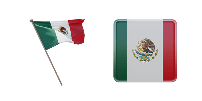 united mexican states flag 3D custom cursor