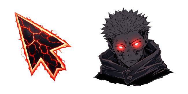 dark anime yuji itadori black flash custom cursor