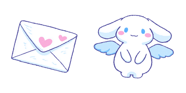 valentines day cinnamoroll angel letter custom cursor