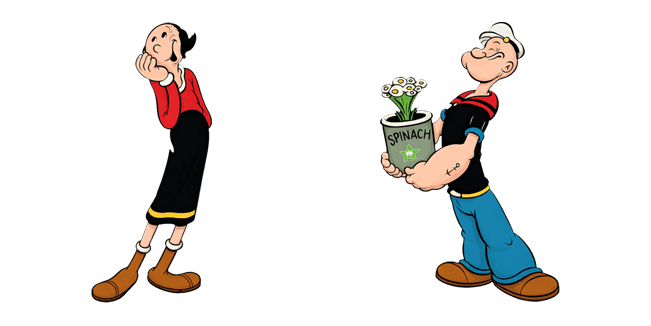 valentines day popeye olive oyl custom cursor