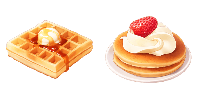 waffle with syrup and strawberry pancakes custom cursor