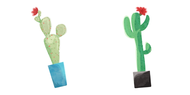 watercolor cactus custom cursor