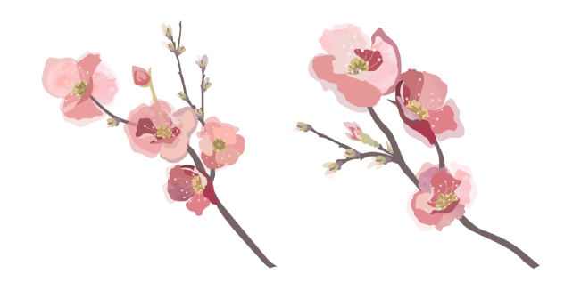 watercolor sakura branch custom cursor