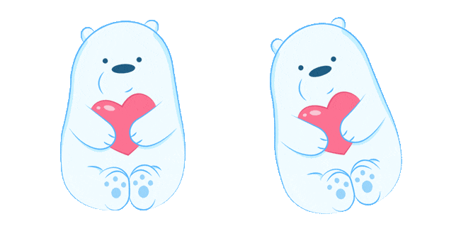 we bare bears ice bear with heart animated custom cursor