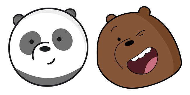 we bare bears panda grizzly bear custom cursor