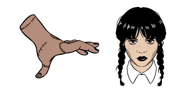Wednesday Addams & Thing Animated Cursor - Sweezy Cursors