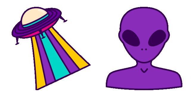 weirdcore aesthetic ufo alien animated custom cursor