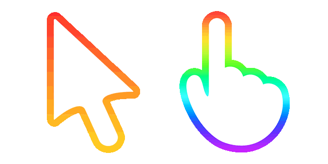 white rainbow stroke gradient animated custom cursor