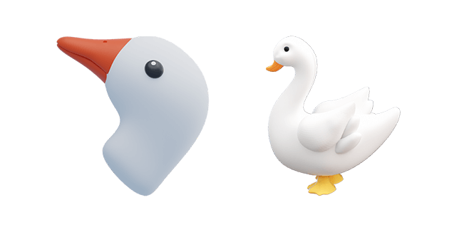 white goose 3D custom cursor