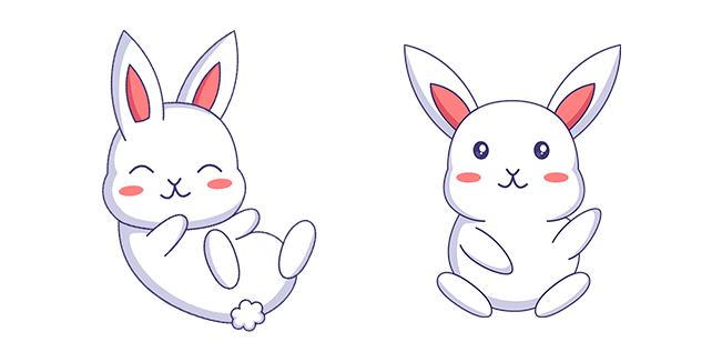 white kawaii bunny custom cursor