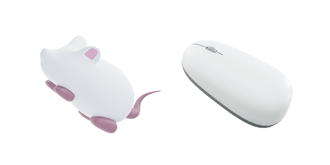 white mouse 3D custom cursor