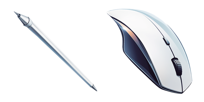 white stylus & computer mouse custom cursor