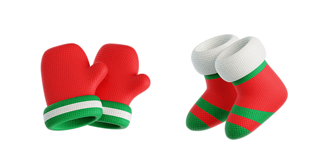 winter gloves & winter socks 3D custom cursor