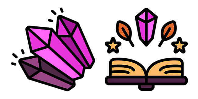 witchcore aesthetic crystals magic book custom cursor