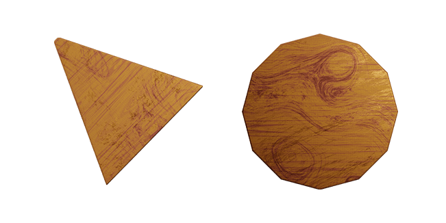 wood pyramid & dodecagon 3D custom cursor