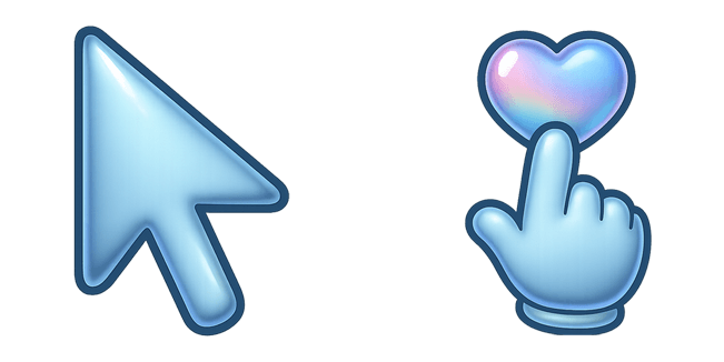 y2k blue arrow heart pointer custom cursor