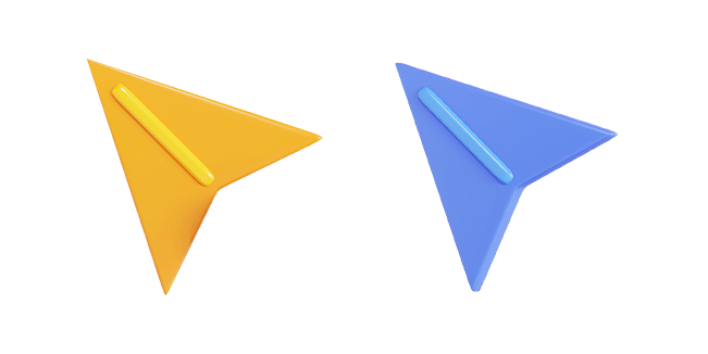 yellow & blue arrow 3D custom cursor