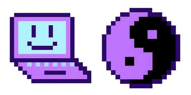 ying yang laptop pixel custom cursor
