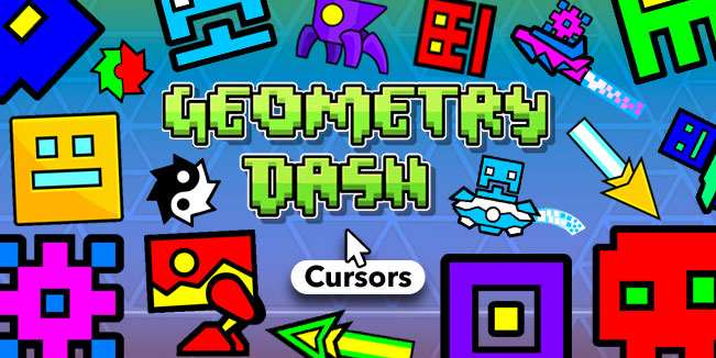 Geometry Dash Blue Cube 2 & UFO 2 Animated Cursor - Sweezy