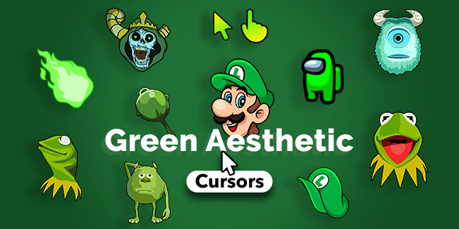 green aesthetic cursors collection