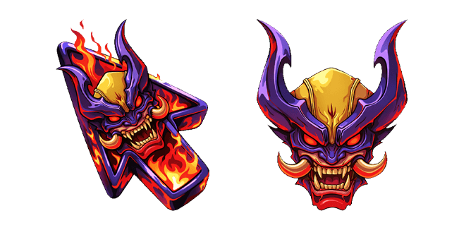 marvel wolverine oni mask flaming demon custom cursor
