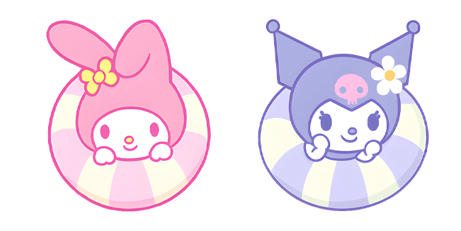 my melody & kuromi cute floaties custom cursor