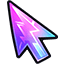 Neon Holographic Lightning Arrow