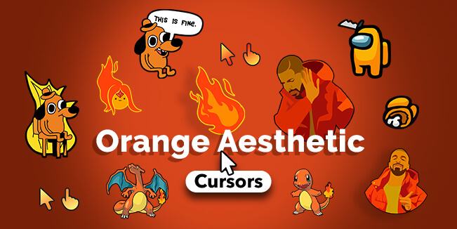 orange aesthetic cursors collection
