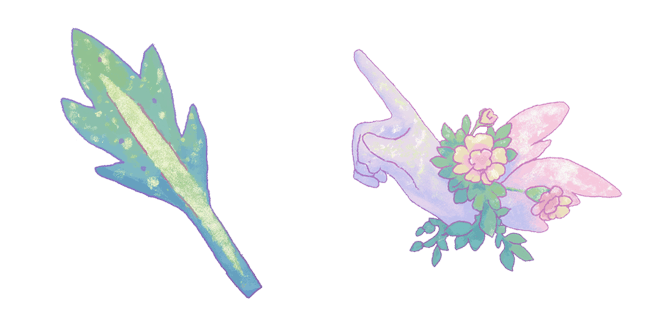 pastel fairy floral leaf magic hand custom cursor