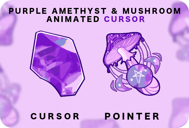 amethyst purple witch mushroom animated love cursor post