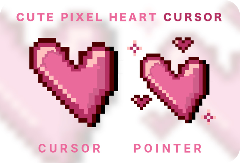 cute pixel heart love cursor post